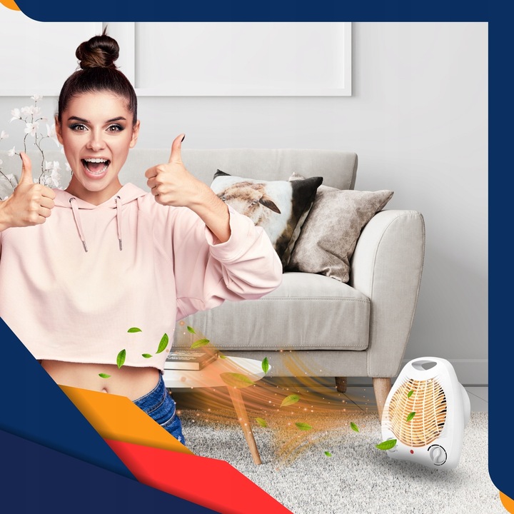 TERMOWENTYLATOR GRZEJNIK ELEKTRYCZNY FARELKA OGRZEWACZ Z TERMOSTATEM