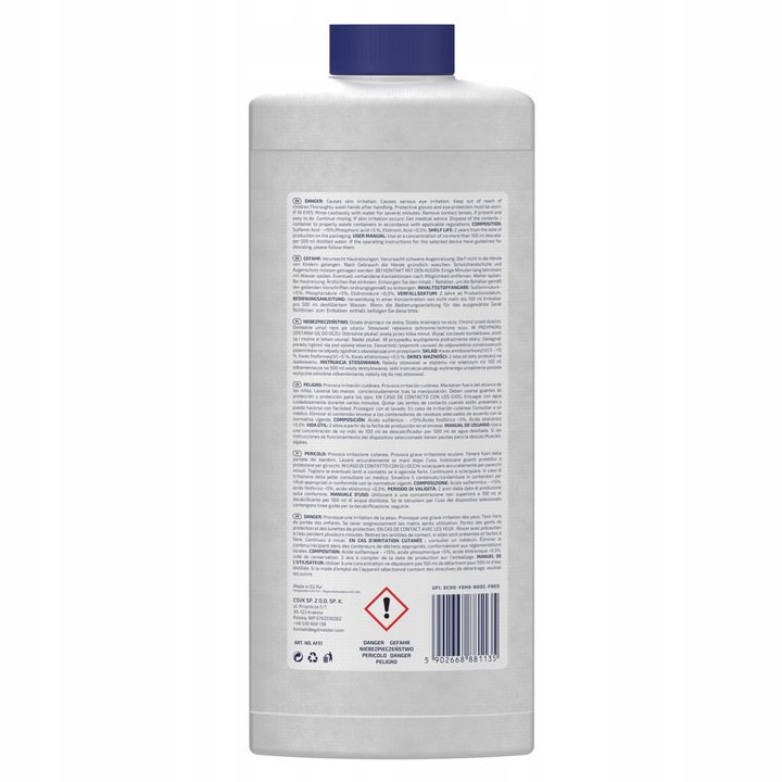 Aquafloow odkamieniacz do ekspresu w płynie - duży uniwersalny 2x 1l