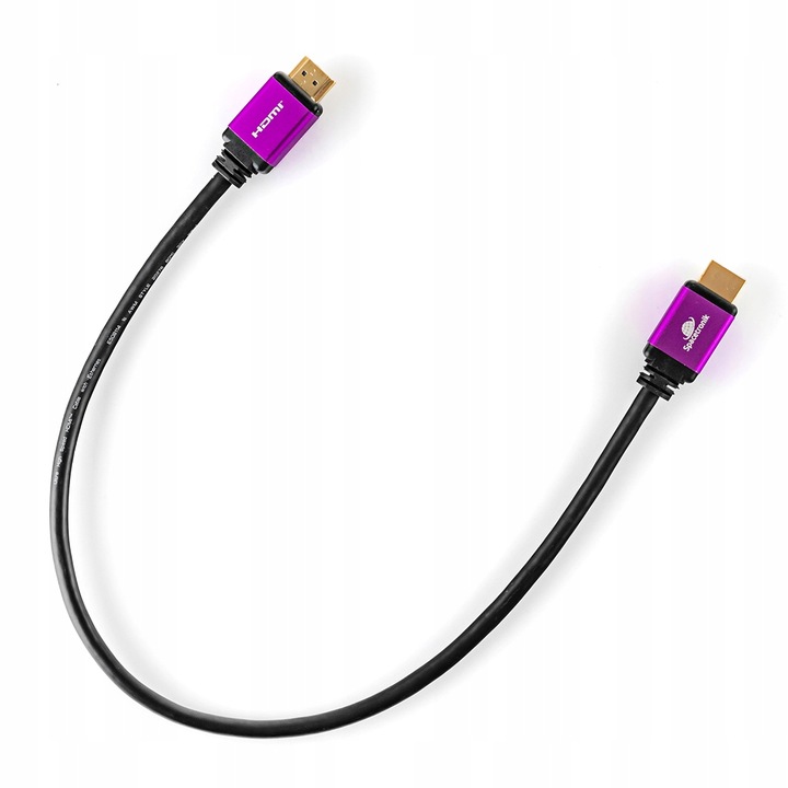 Kabel UHS HDMI 2.1 8K 48 Gbit/s Spacetronik 0,5m CERTYFIKOWANY czarny