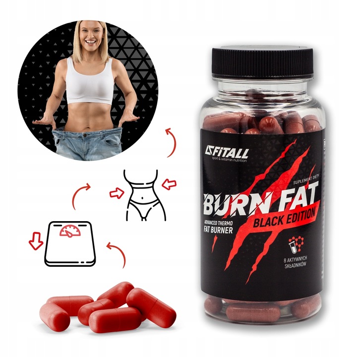 SPALACZ TŁUSZCZU Z BRZUCHA BURN FAT BLACK EDITION + GRATISY DO