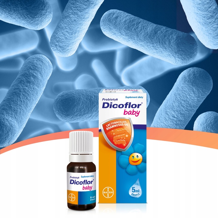 Zestaw Dicoflor Baby krople, probiotyk 4x 5ml