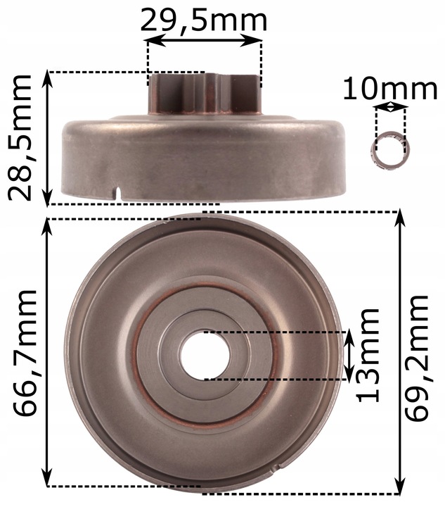 KOSZ BĘBEN SPRZĘGŁA DO PIŁY STIHL MS170 MS180 230 250 ZĘBATKA STAŁA