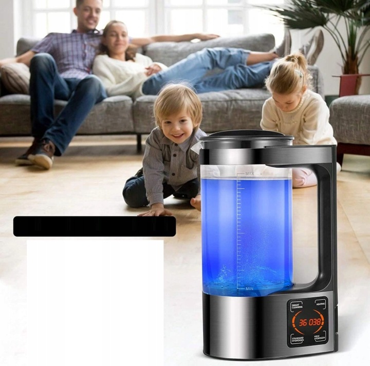 GENERATOR AKTYWNEGO WODORU JONIZATOR SZKLANY 2L WODY WODOROWEJ HEELLY