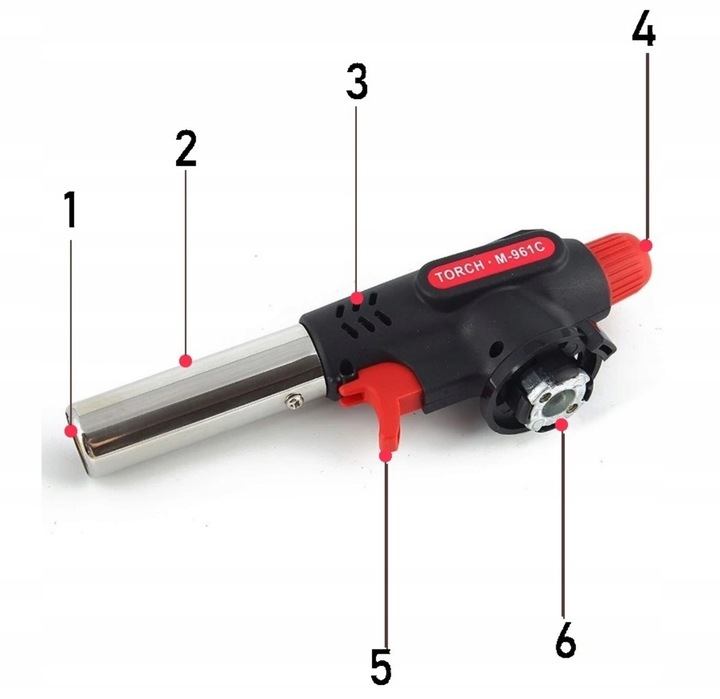 Palnik Lutownica gazowa opalarka palnik 360° + 6 x GAZ KARTUSZ