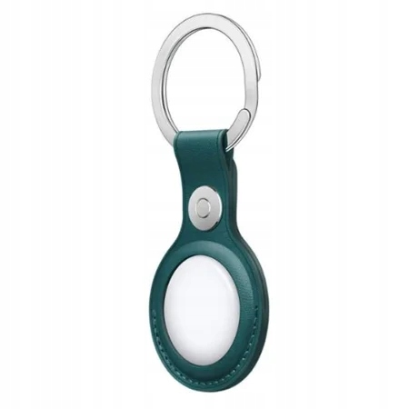 BRELOK SKÓRZANY ETUI APPLE AIRTAG LEATHER KEY RING ZIELONY FOREST GREEN
