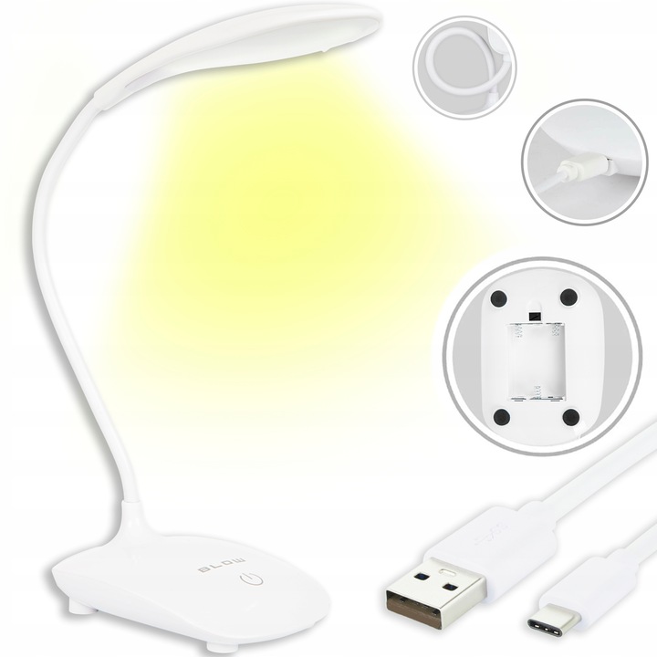 LAMPKA NOCNA NA BIURKO SZKOLNA LED 3 TRYBY NA BATERIE BEZPRZEWODOWA