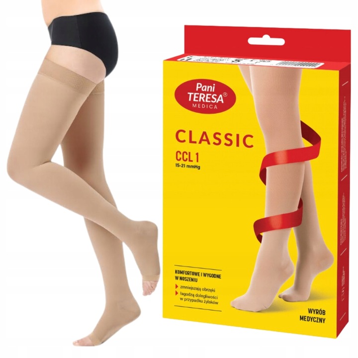 PANI TERESA POŃCZOCHY UCISKOWE CCL1 NA ŻYLAKI 1 STOPNIA PALCE ODKRYTE M