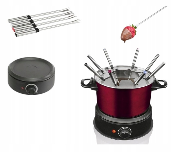 ZESTAW DO FONDUE FOUNDE ELEKTRYCZNY GARNEK DLA 8 OSÓB 1500W 3L 8 X WIDELEC