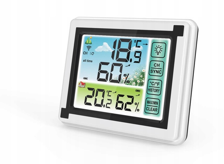 BEZPRZEWODOWA STACJA POGODOWA POGODY HIGROMETR + CZUJNIK