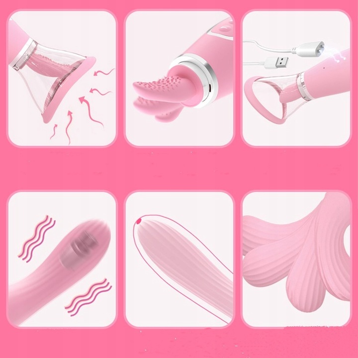 wibrator damski POMPKA DO POCHWY z ruchomym języczkiem powiększająca MINETA