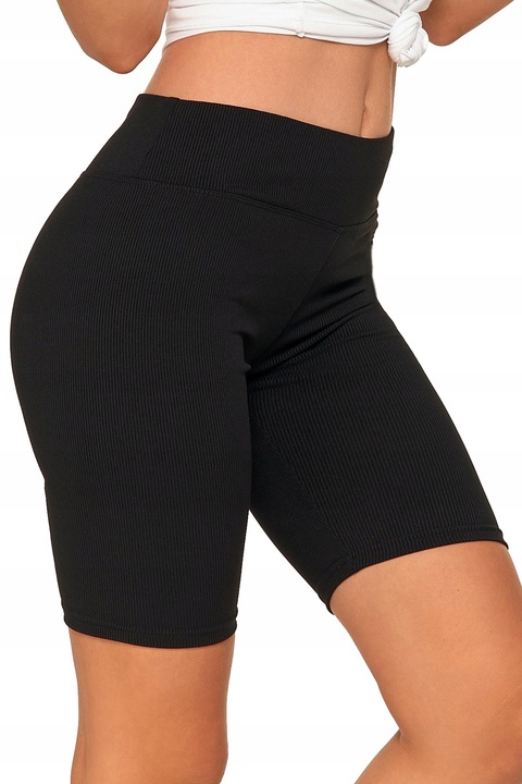 Kolarki Damskie Legginsy Szorty w Prążek Kryjące Wysoki Stan MORAJ L/XL