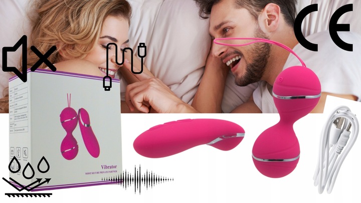 Wibrujące STYMULUJĄCE KULKI GEJSZY z pilotem MASAŻER 10 TRYBÓW WIBRACJI