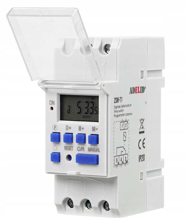 PROGRAMATOR CZASOWY WŁĄCZNIK WYŁĄCZNIK LCD CYFROWY HARMONOGRAM 7 DNI 10 UST