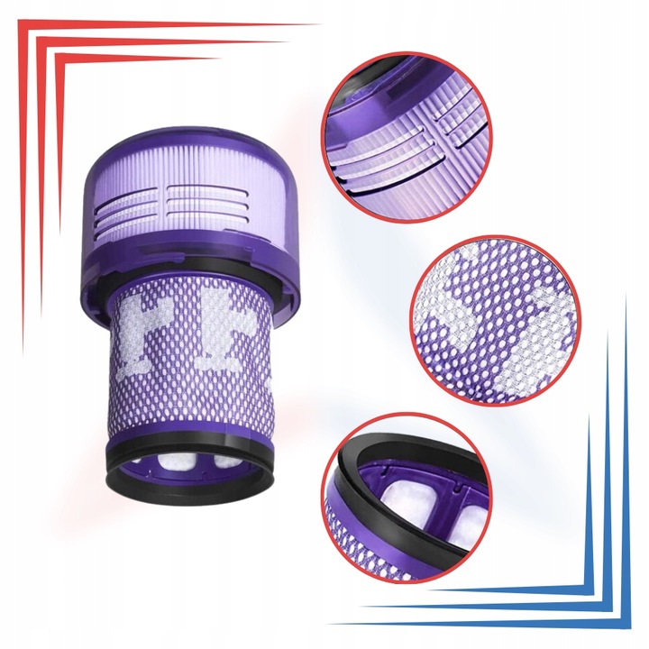 ZMYWALNY filtr do Dyson V12 Detect Slim Absolute Zestaw 2 szt. HEPA