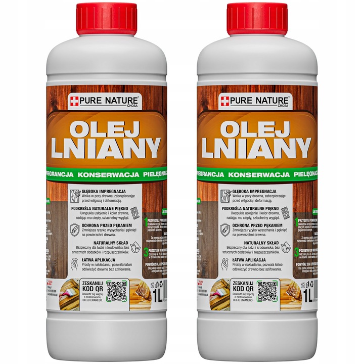 OLEJ LNIANY IMPREGNAT DO DREWNA MEBLI TARASÓW NATURALNY BEZ CHEMII 2L