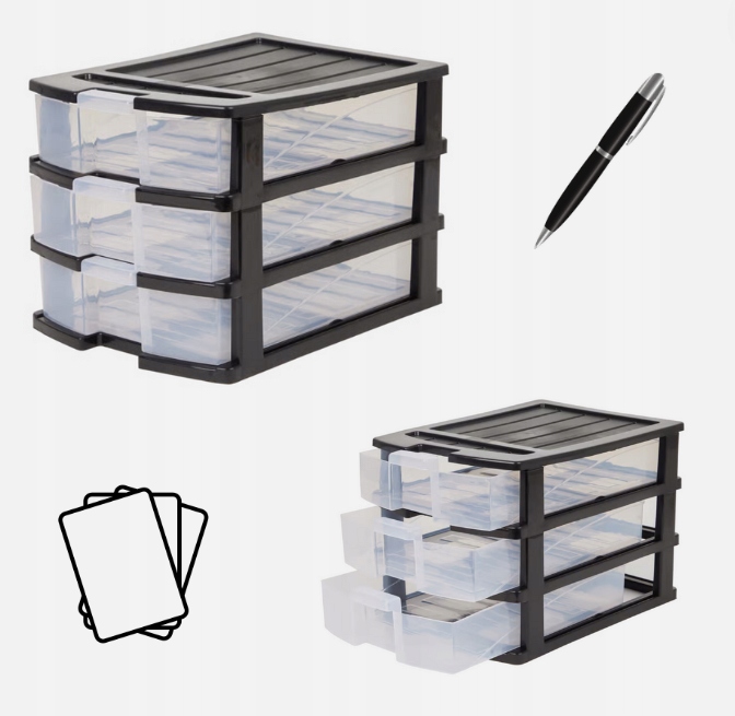 KOMODA SZAFKA 3 SZUFLADY ORGANIZER POJEMNIK KONTENER A4 DO BIURA NA