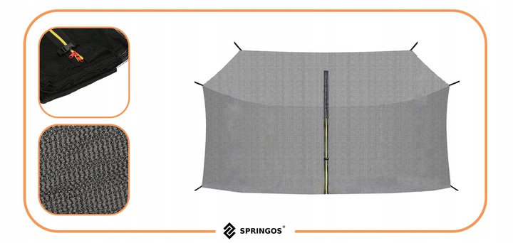 SIATKA DO TRAMPOLINY WEWNĘTRZNA MOCNA OCHRONNA na 8 SŁUPKÓW 304-312 cm 10FT
