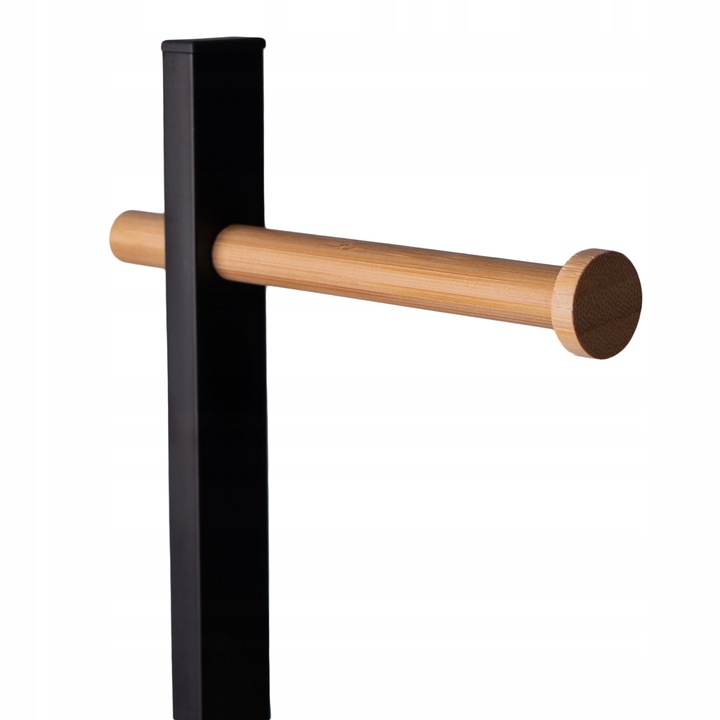 Stojak uchwyt na papier toaletowy do WC toalety czarny bambus na 3 rolki