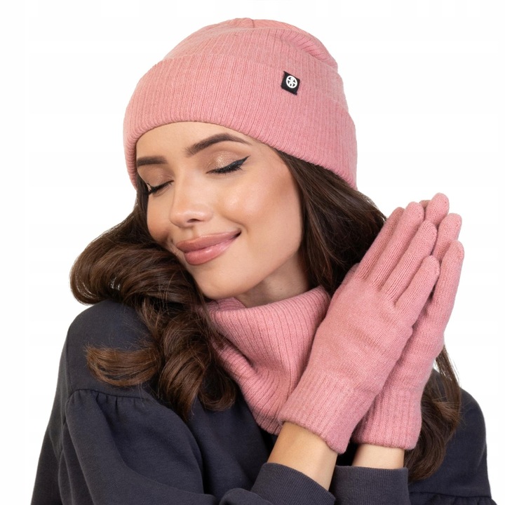 Alessio KOMPLET CZAPKA + KOMIN + RĘKAWICZKI DOTYKOWE ciepły POLAR