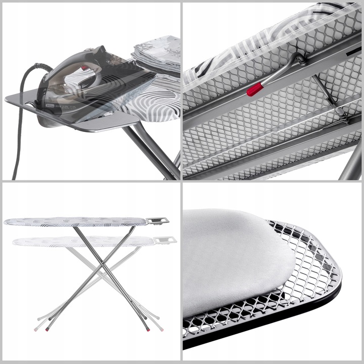 DESKA DO PRASOWANIA 114x34cm SKŁADANA Z UCHWYTEM NA ŻELAZKO LEKKA