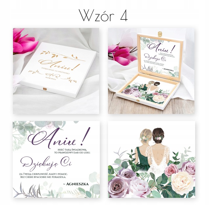 PODZIĘKOWANIA DLA ŚWIADKÓW W PUDEŁKU GRAWEROWANY PREZENT DLA ŚWIADKOWEJ