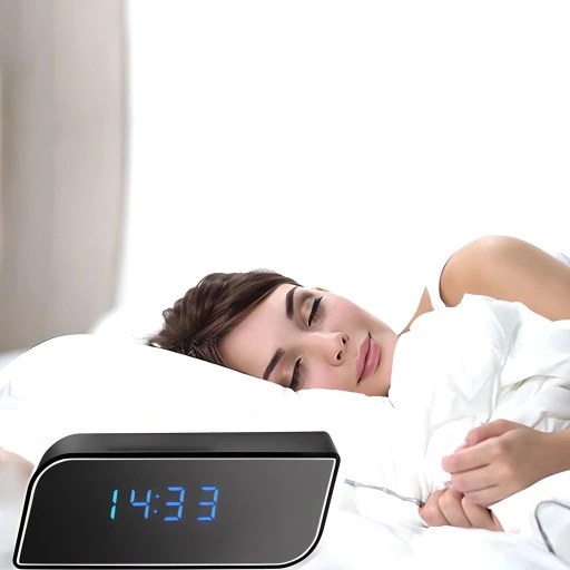 ZEGAR Z UKRYTA MINI KAMERA SZPIEGOWSKA WiFi BUDZIK