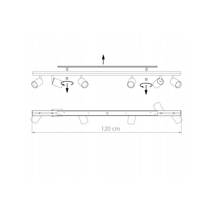 Lampa sufitowa szyna spot oprawa halogenowa 6xGU10