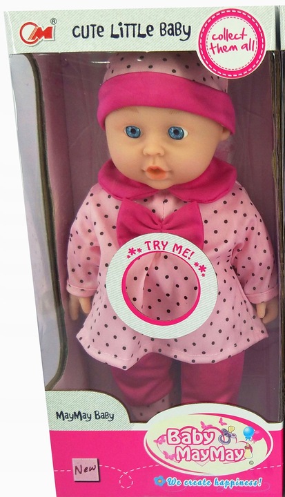 Lalka bobas jak żywa interaktywna miękka duża mówi ubranka pudełko prezent