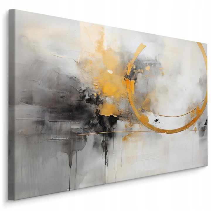OBRAZ NA PŁÓTNIE NA ŚCIANĘ DO SALONU SYPIALNI MALOWANA ABSTRAKCJA