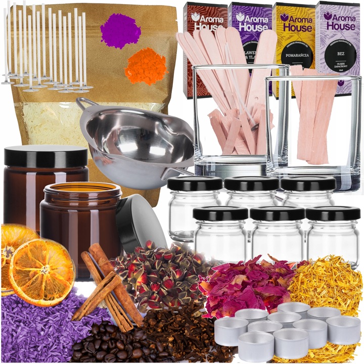 ZESTAW DO ROBIENIA ŚWIEC WOSK SOJOWY WYROBU ŚWIECZEK DIY NA PREZENT