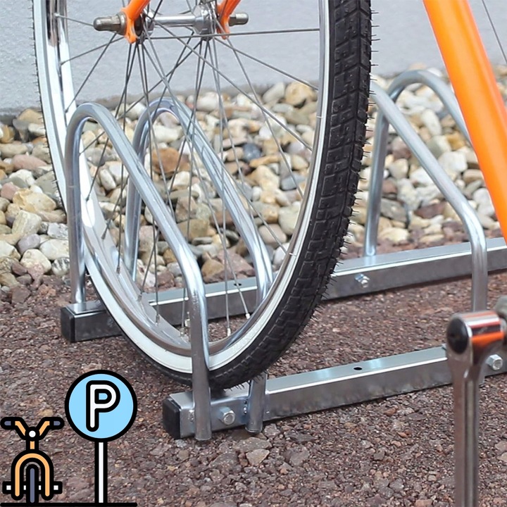 STOJAK NA 3 ROWERY Rowerowy Rower Parking na 3 Stanowiska Uchwyt Ocynk