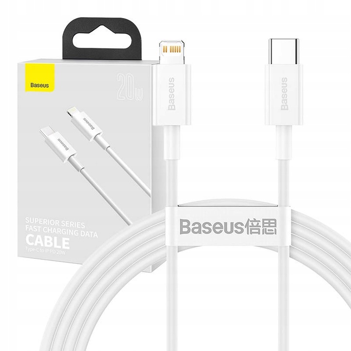 BASEUS KABEL DO TELEFONU IPHONE PRZEWÓD USB TYPU C DO LIGHTNING PD 20W 1.5M