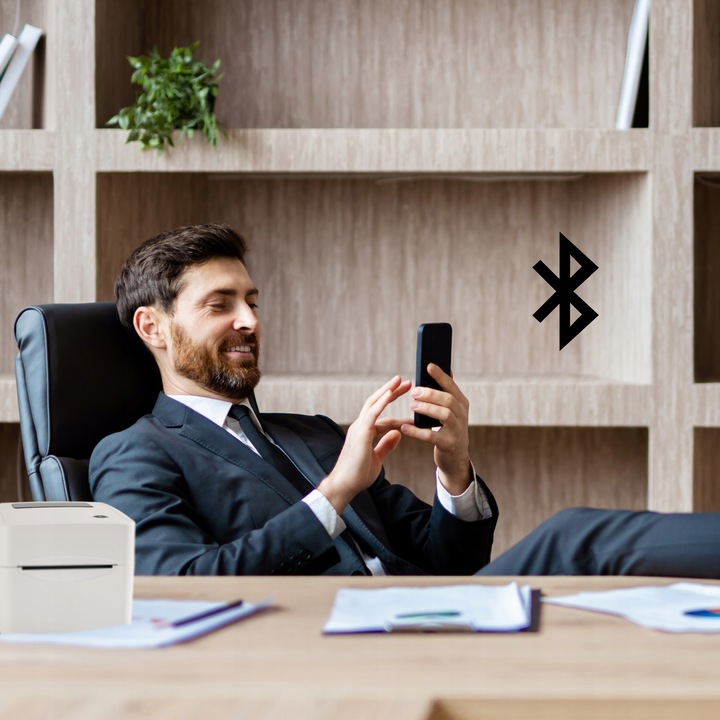 Drukarka etykiet kurierskich, termiczna, bluetooth, USB, + Rolka 100x150