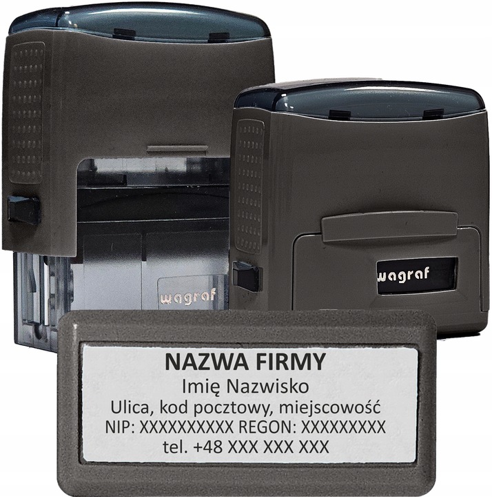 WAGRAF B3s - PIECZĄTKA do 6 wersów - 12 kolorów obudowy do wyboru - RÓŻOWY