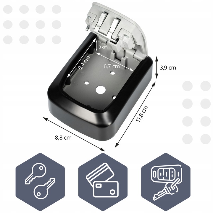 METALOWY sejf na klucze skrzynka szafka kasetka MOCNA skrytka z szyfrem kod