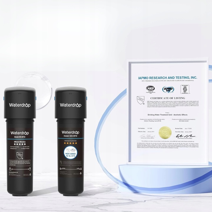 Waterdrop 10UA, certyfikat 30000L NSF/ANSI 42