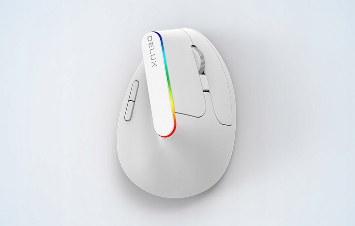 Bezprzewodowa Mysz Pionowa Delux M618c Ergonomiczna Myszka 2.4g Rgb 1600dpi