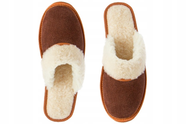 Ciepłe Kapcie Damskie SKÓRZANE GÓRALSKIE Pantofle Wełniane POLSKIE