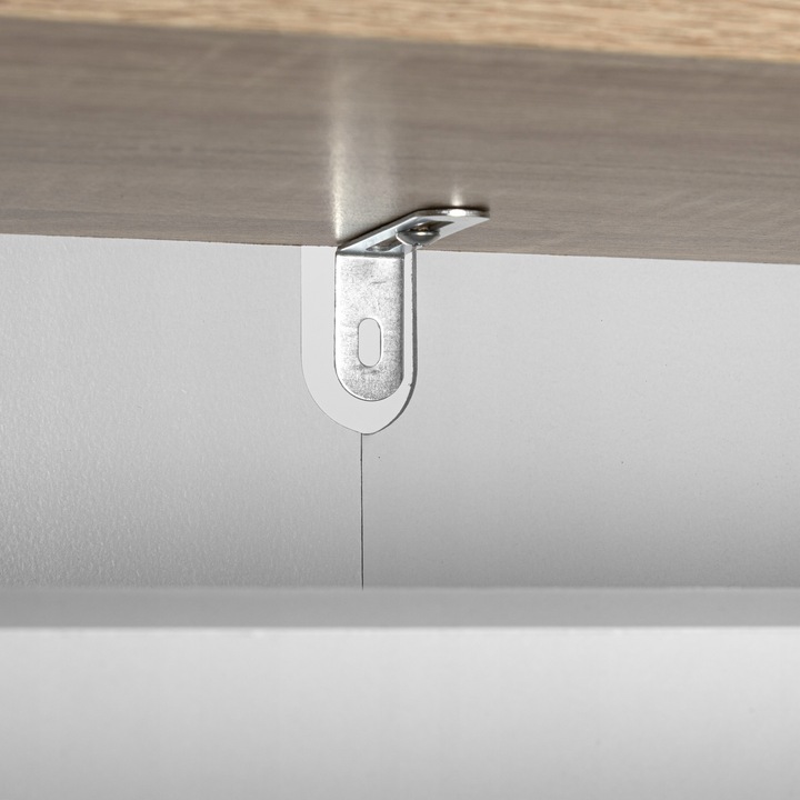 SZAFKA NA BUTY OBUWIE WĄSKA BIAŁA DĄB SONOMA Z REGAŁEM PÓŁKI DO