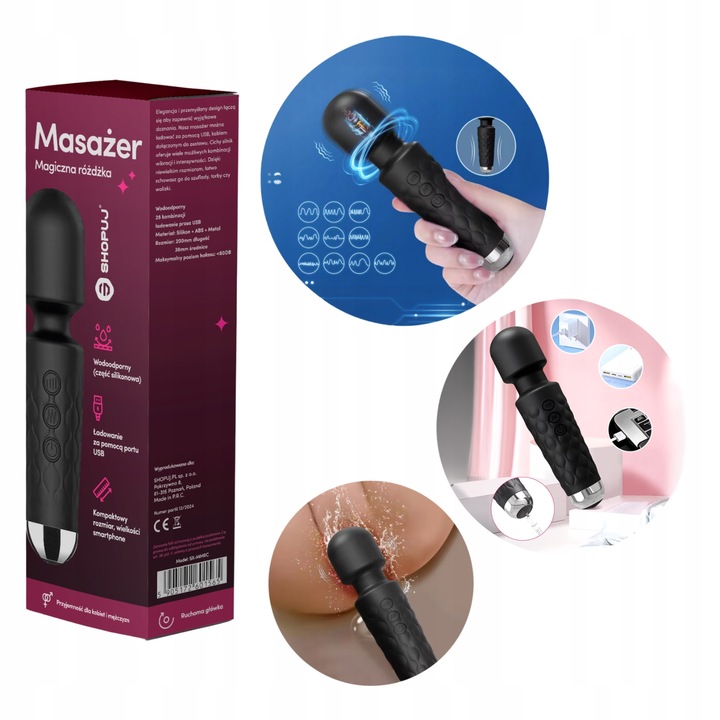 MASAŻER ŁECHTACZKI MOCNY WIBRATOR MAGICZNA RÓŻDŻKA STYMULATOR MAGIC WAND