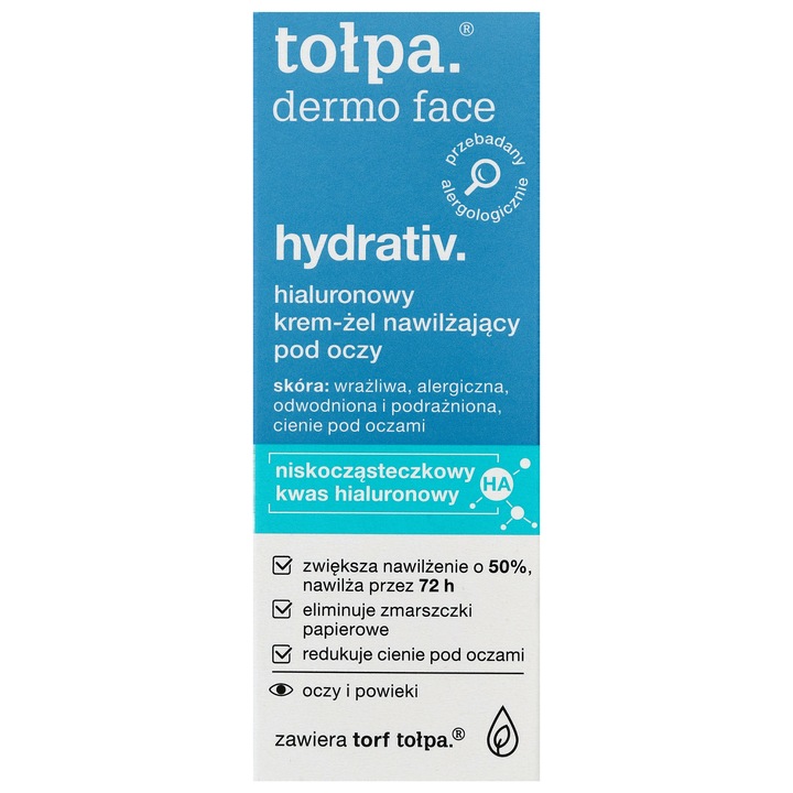 Krem-żel hialuronowy nawilżający przeciwzmarszczkowy pod oczy TOŁPA 10 ml