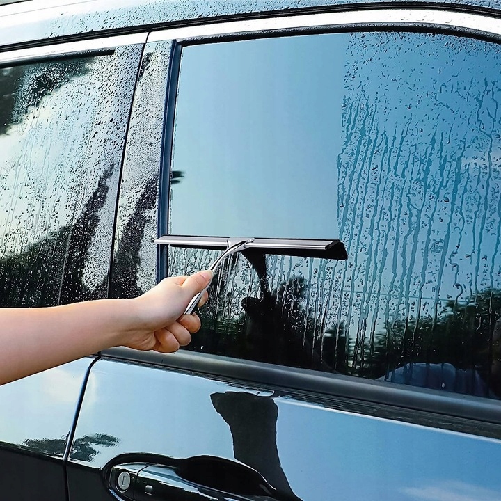 ŚCIĄGACZKA DO WODY CHROM Z UCHWYTEM DO SZYBY KABIN