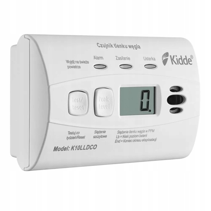 Czujnik tlenku węgla (czadu) Kidde K10LLDCO LCD 10 lat