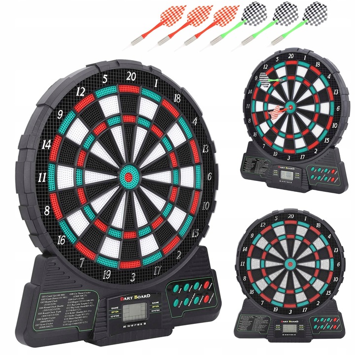 TARCZA DO DARTA GRY DART RZUTKI ELEKTRONICZNA TABLICA GRA DLA 6 GRACZY COIL