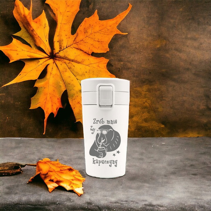 Kubek termiczny z sitkiem termos na kawę herbatę prezent własny grawer