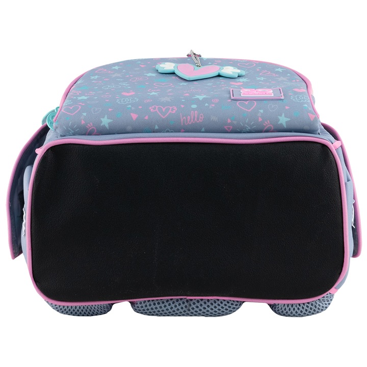 TORNISTER SZKOLNY PLECAK DLA DZIEWCZYNEK SZARY Z KOTKIEM GoPack