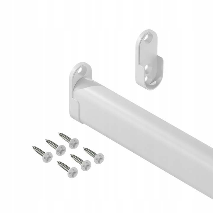 Drążek do szafy na ubrania garderoby owalny 30x15mm BIAŁY 100 cm NANO