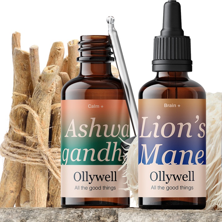Polska Ashwagandha i Lion's Mane Ollywell Krople Silny ekstrakt Adaptogen
