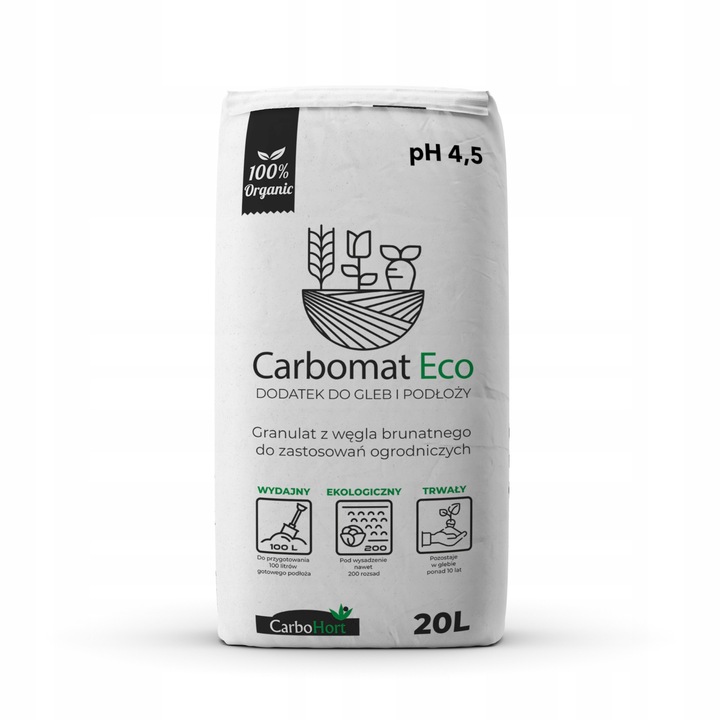 Węgiel brunatny do gleby CARBOMAT ECO 20 L (pH 4,5 - 5,0)