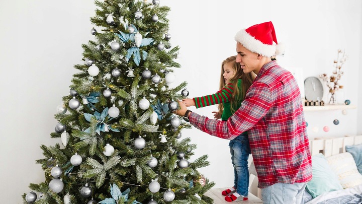 ZESTAW BOMBEK na Choinke 100szt Silver mix Bombki Choinkowe Świąteczne